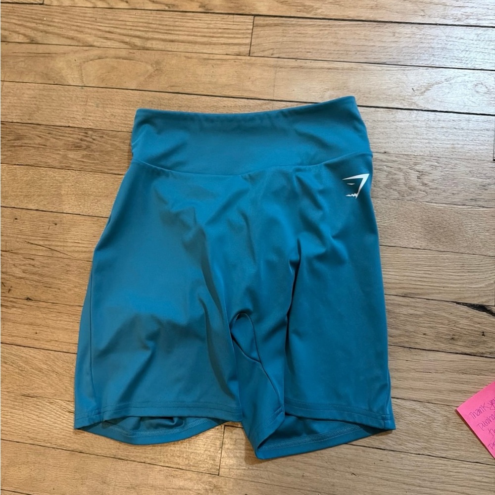 Gymshark Teal High-Waist Bike Shorts